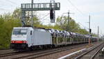 AKIEM Mietlok  E 186 237  [NVR-Nummer: 91 80 6186 237-4 D-AKIEM], aktueller Mieter?, mit PKW-Transportzug am 30.04.22 Berlin Blankenburg.