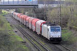 Rpool 186 455-2 in Diensten von Lineas auf der Hamm-Osterfelder Strecke in Recklinghausen 14.4.2023