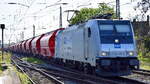 Rheinische Bahnpersonal- und Verkehrsgesellschaft mbH in Kooperation mit DB Cargo mit der Railpool Lok  E 186 145-9  [NVR-Nummer: 91 80 6186 145-9 D-Rpool] und einem Ganzzug französischer