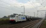 186 238 zog am 31.10.14 einen Kesselwagenzug durch Rodleben Richtung Magdeburg.