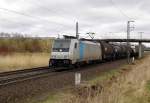 Am 30.03.2015 kam die E 186 147-5 von der HSL Logistik GmbH, (Railpool) aus Richtung Stendal und fuhr weiter in Richtung Hannover .