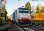 186 106  Railpool  Containerzug durch Bonn-Beuel - 27.11.2015