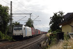 Railpool Traxx 186 434 mit Containerzug nach Hof bei Ruppertsgrün/Pöhl am 9.07.3026 als DGS 98497 aufgenommen.