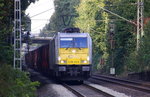 186 312-5 der Euro Cargo Rail kommt die Kohlscheider-Rampe hoch aus Richtung Neuss,Herzogenrath mit einem Schrottzug aus Köln-Kalk(D) nach Genk-Goederen(B) und fährt durch Kohlscheid in