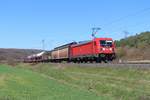 187 113 DB mit einem gemischten Güterzug bei Harrbach am 06.04.2018  