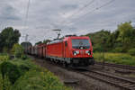 Am 15.08.2018 zieht 187 110 einen Gemischten durch Anderten-Misburg gen Lehrte.