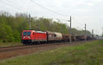 Am 27.04.19 führte 187 119 einen gemischten Güterzug durch Burgkemnitz Richtung Bitterfeld.