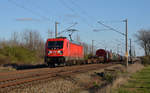 187 178 führte am 22.03.20 einen gemischten Güterzug durch Greppin Richtung Dessau.