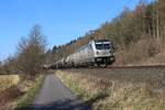 187 070-8 RHC mit Kesselwagen bei Erzhausen am 23.02.2018