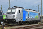 Lok 187 004-7 ist in der Abstellanlage beim Badischen Bahnhof abgestellt.