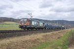 187 537-6 zu sehen am 21.02.2024 mit einem Autozug bei Reilos.