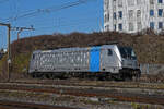 Lok 187 006-2 wird am 05.02.2026 in der Abstellanlage beim Bahnhof Pratteln abgestellt.