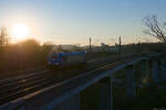 187 931 LTE im Abendlicht als Tfzf bei Emskirchen Richtung Nürnberg, 09.03.2022