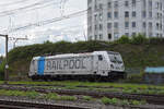 Lok 187 006-2 wird am 16.04.2026 in der Abstellanlage beim Bahnhof Pratteln abgestellt.