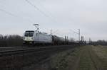 187 076-5 RHC mit Kesselwagen bei Elze am 02.02.2017