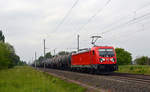 187 114 führte am 19.05.18 einen gemischten Güterzug durch Brehna Richtung Bitterfeld.