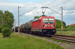 Am 26.05.22 schleppte 187 175 einen gemischten Güterzug durch Greppin Richtung Bitterfeld.