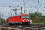 DB Lok 187 202 durchfährt am 06.10.2022 solo den badischen Bahnhof.