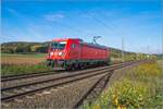 187 115 als Lokzug in Richtung Gemünden am 19.10.2022 bei Kerzell.