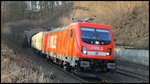 187 010 WLE 82 mit Warsteiner Zug nach München am 18.03.16 am Brandenstein Tunnel