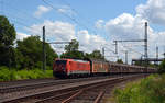 189 005 führte am 27.06.18 einen Schiebewandwagenzug durch Niederndodeleben Richtung Braunschweig.