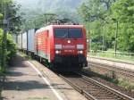 Hier fhrt die 189 090 am 07.06.2007 mit einem Container Zug durch den Hp Niederwartha in Richtung Coswig.