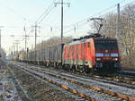 189 064-9 mit einem Güterzug am 20. Januar 2019 bei Diedersdorf.