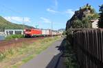 189 059-9 zu sehen am 07.07.18 in Ústí nad Labem-Střekov mit einem Containerzug.