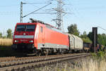 Am 29. Juli 2008 fährt Lok 189 033 mit einem Güterzug aus Saalfeld bei Zettlitz in Richtung Lichtenfels.