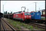 DB 189081-3 Railion fährt mit einem Güterzug am 31.05.2007 in den Grenzbahnhof Frankfurt Oder ein.