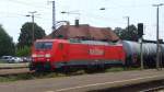 189 088 mit Kesselwagen bei einer Durchfahrt in Grokorbetha am 20.07.2007