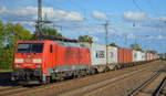 DB Cargo AG [D] mit  189 008-6  [NVR-Nummer: 91 80 6189 008-6 D-DB] und Containerzug am 28.09.20 Bf.