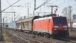 DB Cargo AG [D] mit  189 063-1  [NVR-Nummer: 91 80 6189 063-1 D-DB] und gemischtem Güterzug Richtung Frankfurt/Oder am 25.02.21 Durchfahrt Bf.