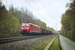 189 061-5 zieht am 30.04.2021 einen gemischten Güterzug durch Unna-Mühlhausen 