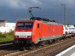 189 049 mit Autozug in Richtung Niederlande in Rheine, 04.09.15