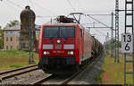 Nach gut 45 Minuten hat der Kesselzug von den Buna-Werken mit 189 064-9 (Siemens ES64F4) in Merseburg Gbf Kopf gemacht und kann seine Reise nach Děčín über Halle (Saale)