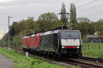 DBC 189 099-5 mit 193 349 und 189 078-9 auf der Hamm-Osterfelder Strecke am BÜ km 66,7 Kerstheiderstr. 11.4.2024