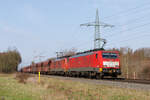 189 047-4 (DB Cargo) mit einer weiteren 189 und einem Kohlezug in Ratingen Lintorf, 26. Februar 2026