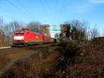Am 10.02.2008 zieht 189 079 eine Gterzug ber die Klner Sdbrcke Richtung Neuss/Aachen.