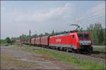 189 076 (9180 6 189 076-3 D-DB) bringt bei Oberwengern einen Gterzug zum Rangierbahnhof Hagen-Vorhalle. (16.05.2008)
