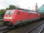 BR 189 029 wartet in Bremen Hbf auf ihre Abfahrt mit einem Gterzug am 04.08.2008.