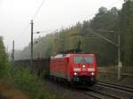 189 011-0 mit dem alltglichen Kohlependel nach Knigs Wusterhausen am 23.10. in Bestensee.