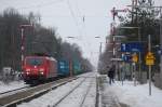 189 010 mit Containerzug am 16.01.2010 durch Lbberstedt