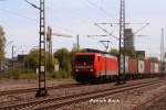 DB BR 189 017-7 Mit Containerzug am 5.5.2010 In Hamburg Unterelbe.