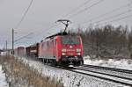 189 060 unterwegs zwischen Stralsund und Greifswald am 15.12.2010