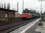 Eine BR 189 mit einen gemischten Gterzug in Maintal Ost am 28.03.09