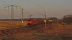 189 062-3 mit ein paar Kesselwagen als 43346 Richtung Saarmund am 05.03.2011 durch Nudow.