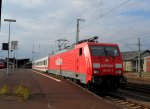 Am 10.08.2011 war 189 057-3 mit IC 2204 in Bebra ... Die Lok zieht den Intercity bis in den Rbf und wird dann normalerweise dort wieder abgekuppelt ... Dann faehrt die 120 (in der letzten Woche war es 120 135) wieder mit dem IC in den Bahnhof. Am naechten Morgen faehrt der Zug als IC 1850 nach FFM zurueck.