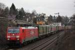 Die 189 058 zog am 28.1.12 einen Acrese durch Leutesdorf.