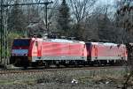 189 037-5 im  Doppelpack  kurz vor dem Bf Bonn-Oberkassel - 26.03.2012